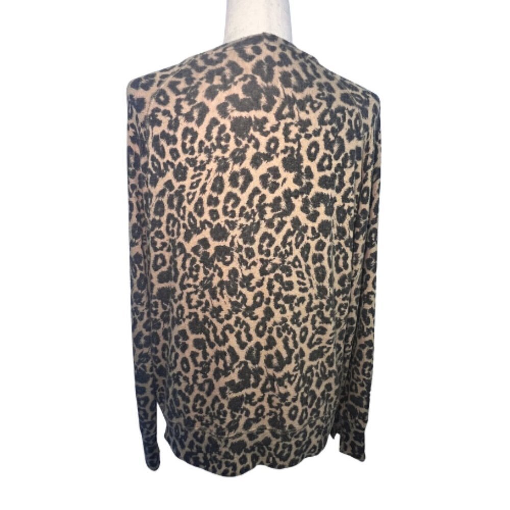 LNA Leopard Animal Print Raglan Brushed Knit Long Sleeve Top Size S - Picture 6 of 11